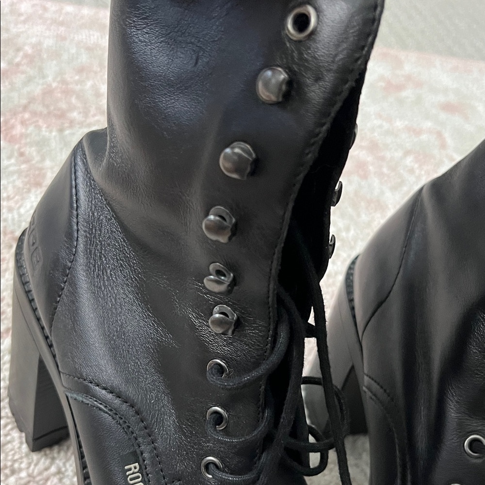 ROC Black Combat Boots for Women - Picture 3 of 13